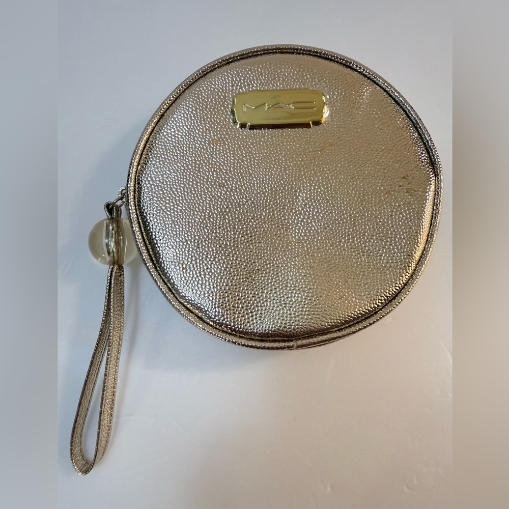 MAC Cosmetics Metallic Gold Round Bag